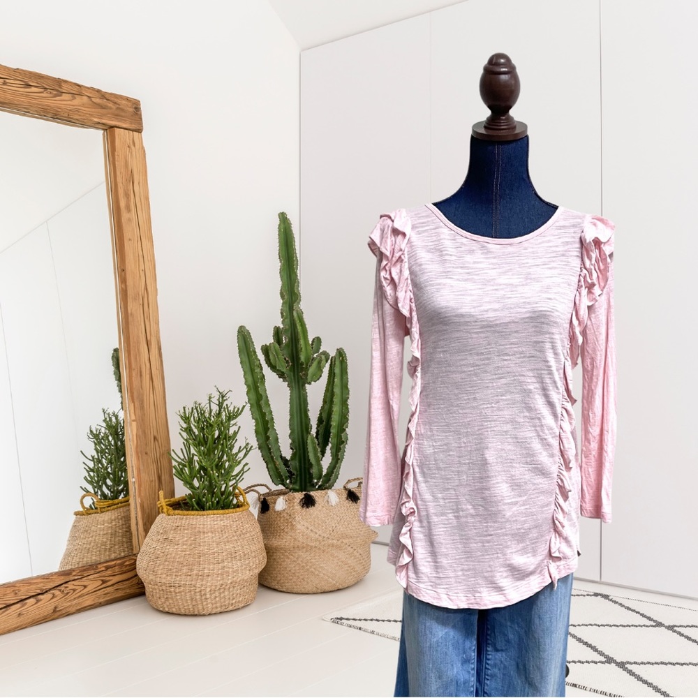 Banana Republic Long Sleeve Ruffle Front Blouse